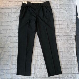 Nicolo 38 men wool blend pleated dress pants charcoal grey color brand new